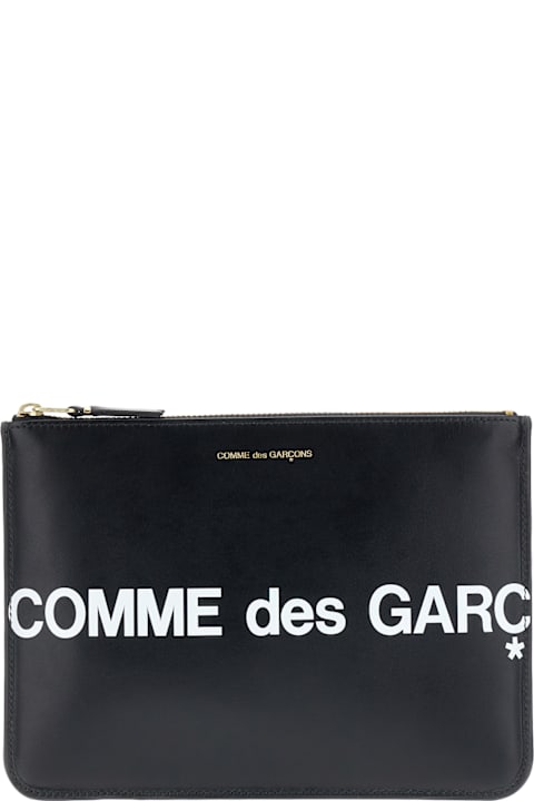 Comme des Garçons Wallet Clutches for Women Comme des Garçons Wallet Black Leather Pouch