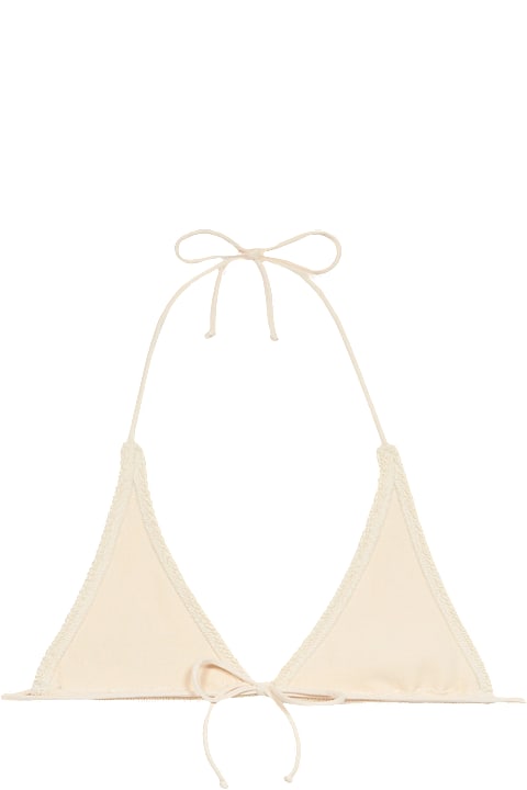 Homeware MC2 Saint Barth Woman White Crinkle Triangle Top Guiana