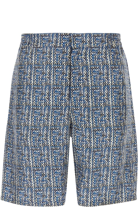 Fendi Pants for Men Fendi Printed Silk Bermuda Shorts