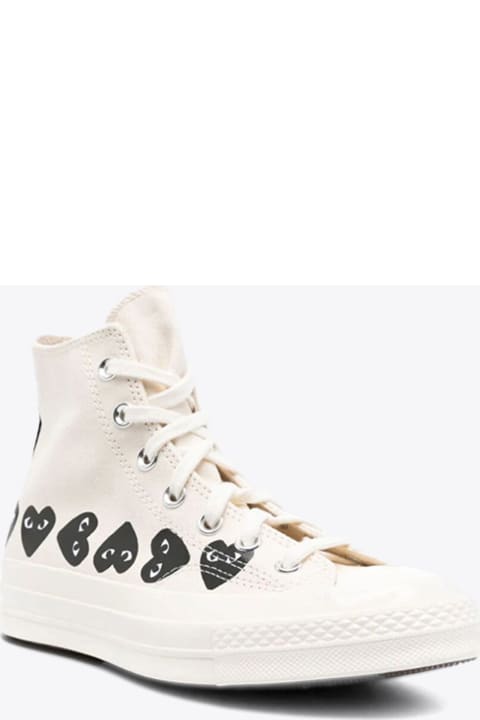 Sneakers for Women Comme des Garçons Play Multi Heart Ct70 Low Top Converse collaboration Chuck Taylor 70s off white canvas high sneaker