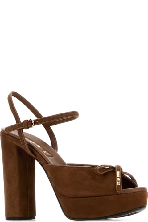 Miu Miu Brown Suede Sandals
