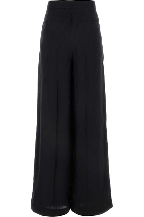 Fendi for Women Fendi Embroidered Twill Wide-leg Pant