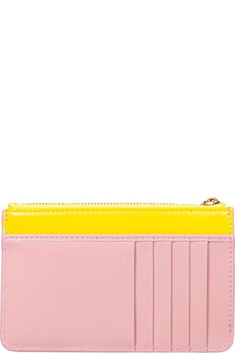 Dolce & Gabbana Accessories Sale for Women Dolce & Gabbana Leather Card Holder Color Yellow And Pink