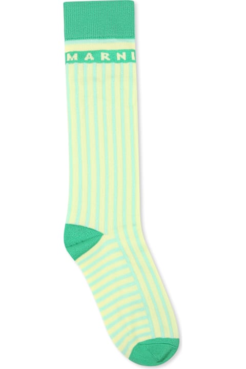 Underwear for Girls Marni Green Socks For Girl With Logo