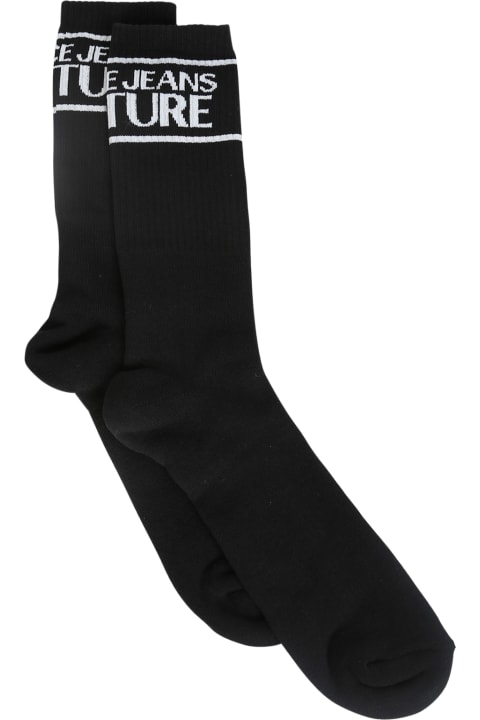 Versace Jeans Couture Underwear for Men Versace Jeans Couture Intarsia-knit Logo Ankle Socks