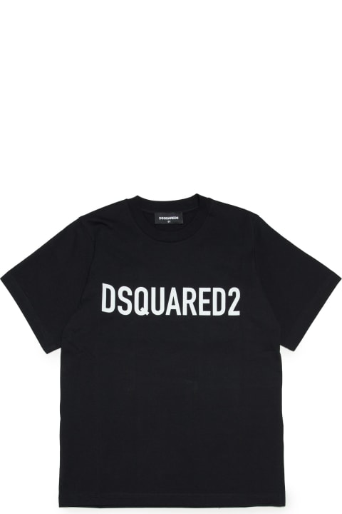 Fashion for Women Dsquared2 D2t857u Slouch Fit-eco T-shirt Dsquared Black Organic Cotton T-shirt With Logo