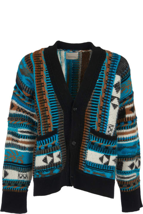 Laneus Sweaters for Men Laneus Knitted V-neck Cardigan