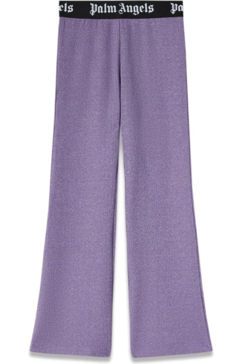Bottoms for Girls Palm Angels Logoband Lurexrib Flarepants