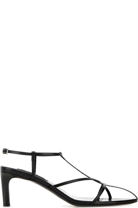 Jil Sander Black Leather Sandals