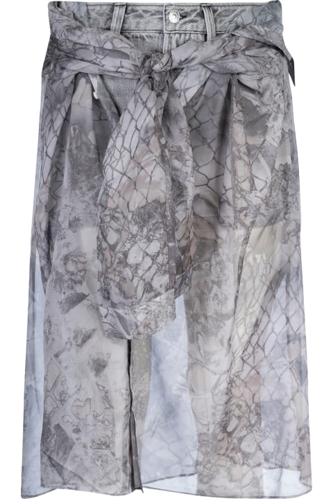 Diesel Skirts for Women Diesel Semi Denim Wrap Skirt
