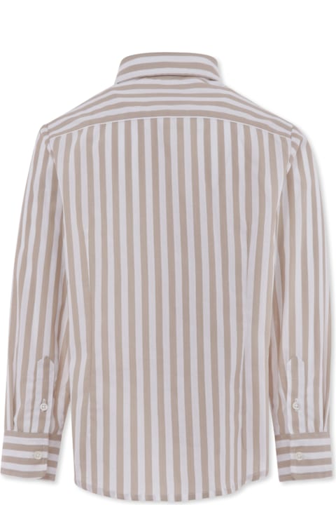 Eleventy for Boys Eleventy Beige Shirt For Boy With Logo