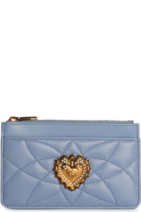 Dolce & Gabbana إكسسوارات لـ السيدات Dolce & Gabbana Light Blue Leather Cardholder