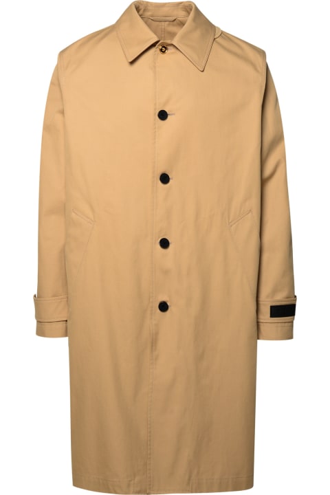 Versace Clothing for Men Versace 'barocco' Beige Cotton And Silk Trench Coat
