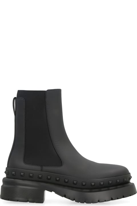 Valentino Garavani - Rockstud M-way Leather Chelsea Boots