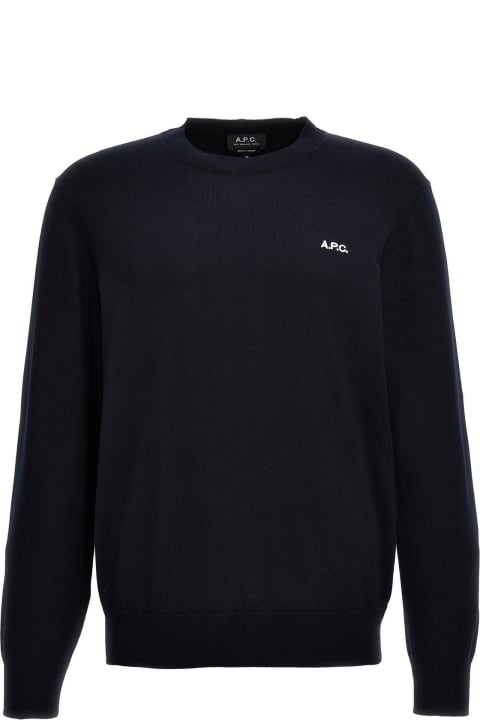 A.P.C. Sweaters for Men A.P.C. Logo Embroidered Knit Jumper