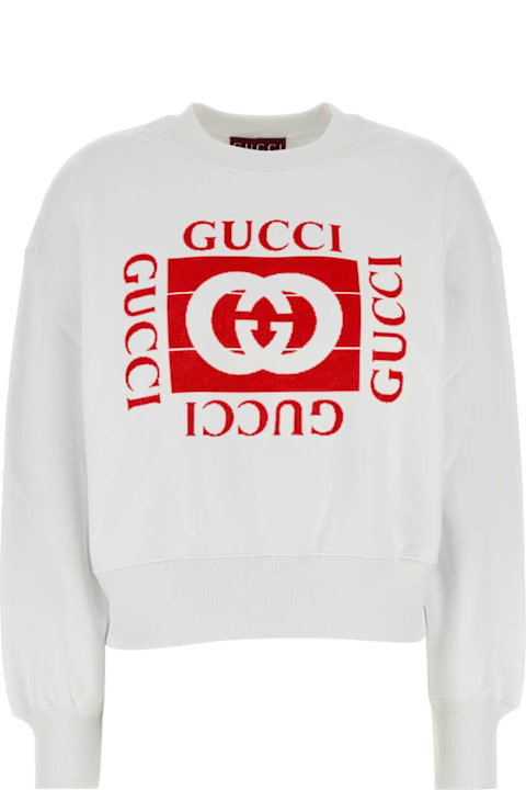 Gucci Sale for Women Gucci White Cotton Sweatshirt