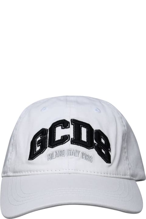GCDS Hats for Men GCDS White Cotton Cap
