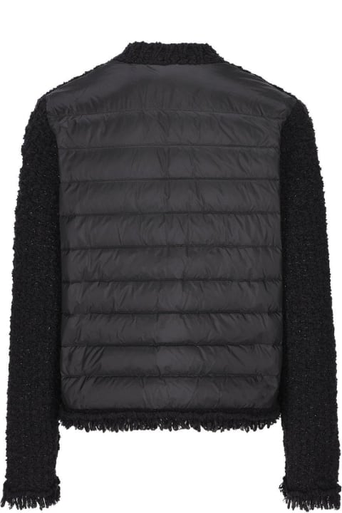 Moncler Clothing for Women Moncler Panelled Tweed Padded Cardigan