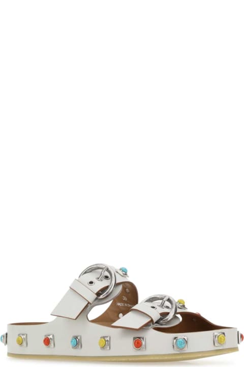 Etro for Women Etro Chalk Leather Crown Me Slippers
