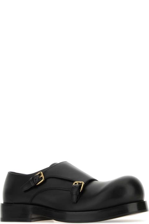 Bottega Veneta Loafers & Boat Shoes for Women Bottega Veneta Black Leather Helium Monk Strap Shoes