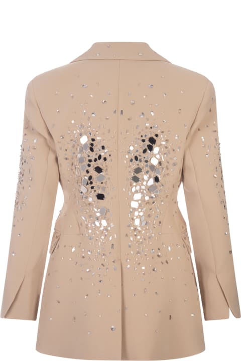Fashion for Women Ermanno Scervino Beige Blazer With Degrade Crystal Applications