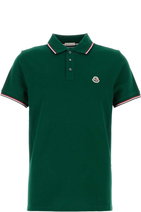 Homeware Moncler Polo Shirt In Green Cotton