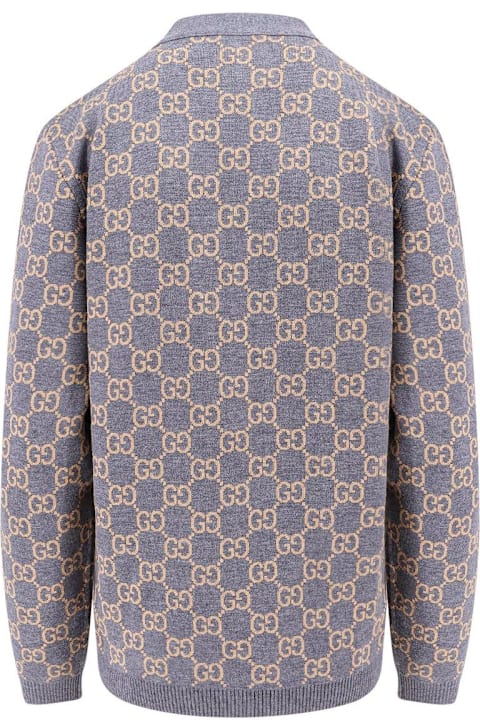 Gucci Sweaters for Women Gucci Monogrammed Intarsia Button-up Cardigan