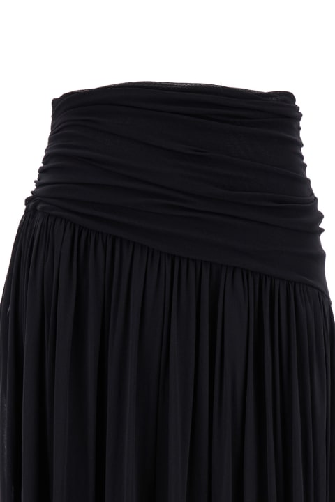 Skirts for Women Philosophy di Lorenzo Serafini Black Longuette Pleated Skirt In Polyamide Jersey Woman