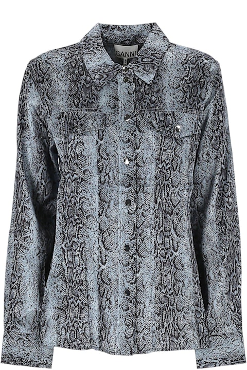 Ganni Topwear for Men Ganni Snake Printed Shirt
