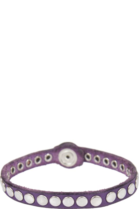 Purple Leather Bracelet