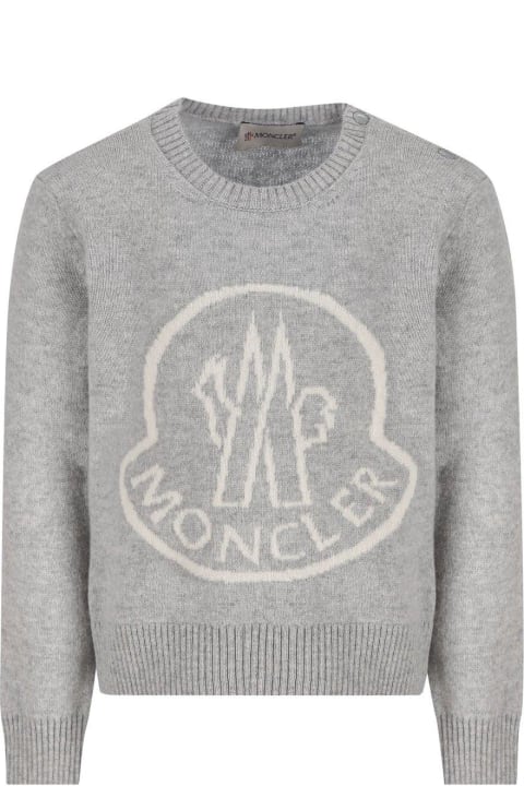 Sweaters & Sweatshirts for Baby Boys Moncler Logo Intarsia Crewneck Jumper