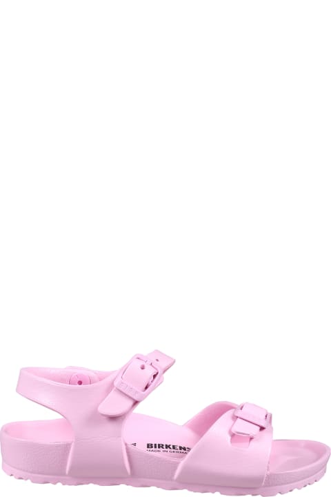 Shoes for Girls Birkenstock Milano Eva Pink Sandals For Kids With Logo