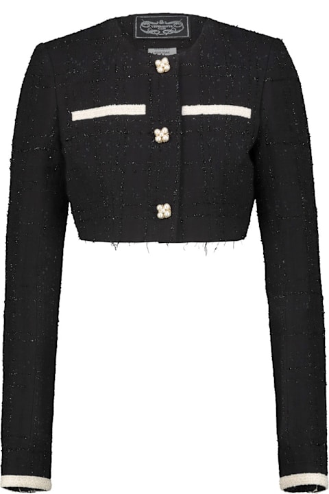 VETEMENTS for Women VETEMENTS Cropped Deconstructed Tweed Jacket