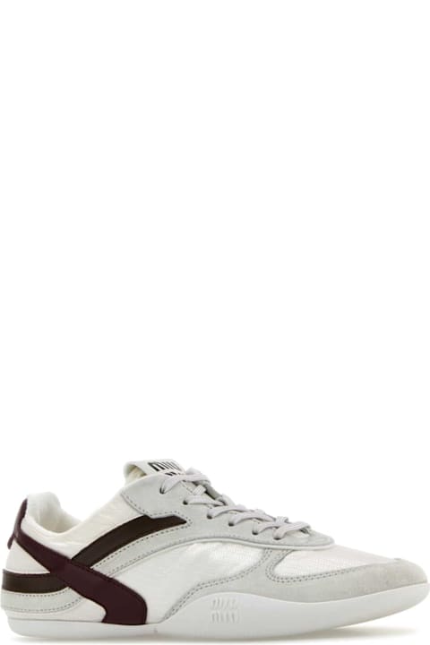 Miu Miu Two-tone Tech Fabric And Suede Gymnasium Sneakers