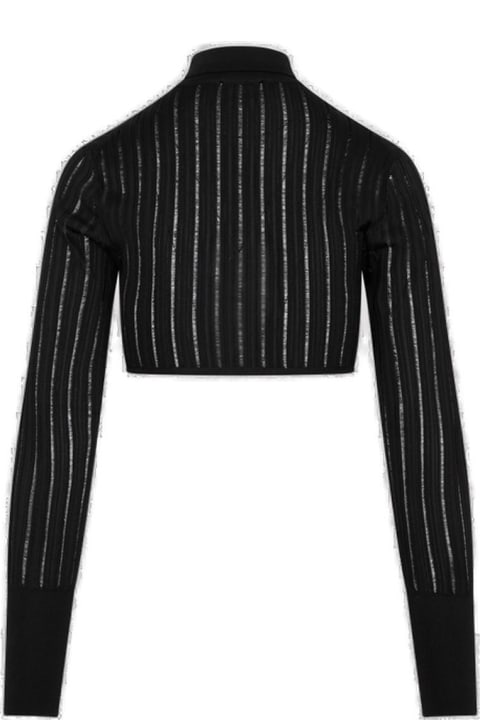 Alaia Sweaters for Women Alaia Long Sleeved Knitted Cropped Cardigan