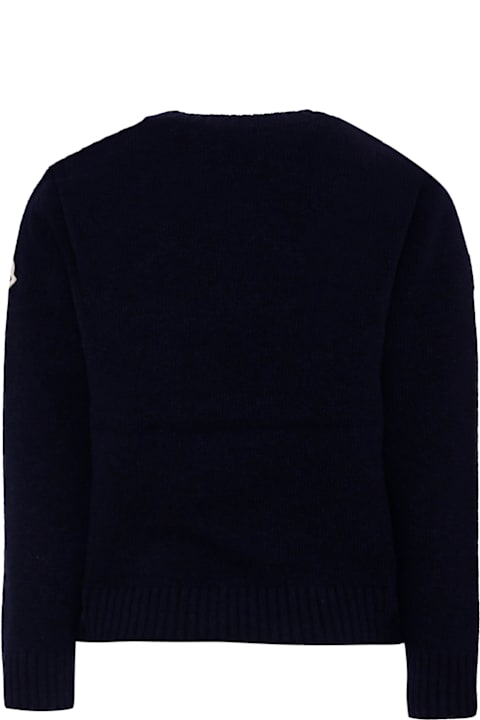 Homeware Moncler Blue Sweater For Boy With Logo