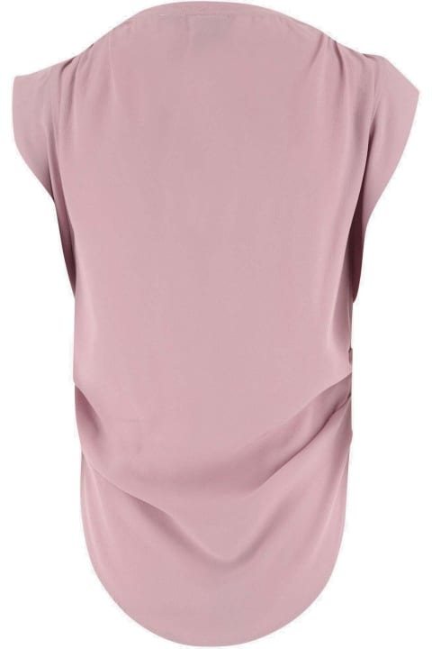 Pinko for Women Pinko V-neck Curved Hem T-shirt