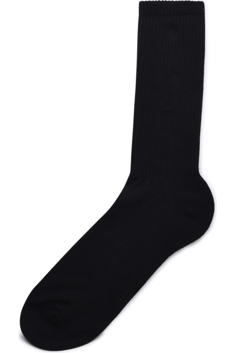 'bookish Mid' Black Cotton Blend Socks