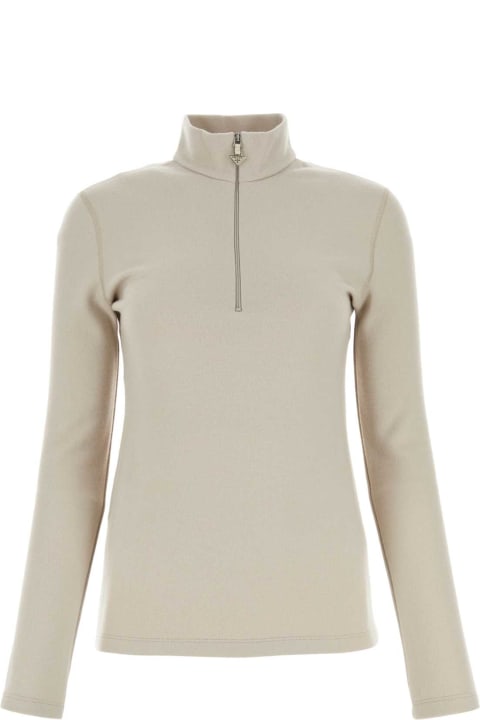 Clothing for Women Prada Sand Cashmere Blend Sweater