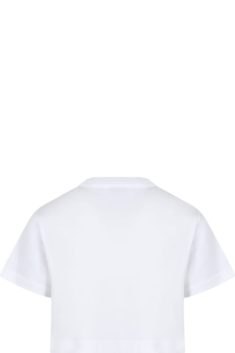Missoni Kids T-Shirts & Polo Shirts for Girls Missoni Kids White T-shirt For Girl With Embroidered Logo