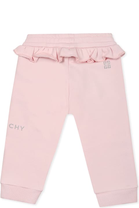 Givenchy Bottoms for Baby Girls Givenchy Pink Trousers For Baby Girl With Logo