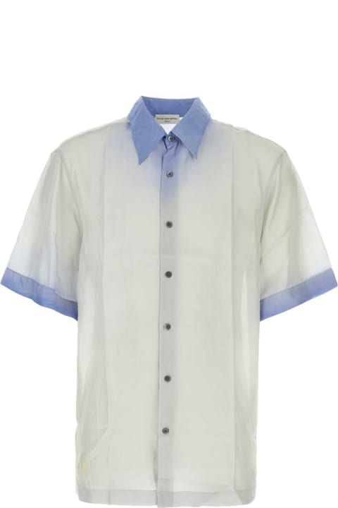 Dries Van Noten Shirts for Men Dries Van Noten Light Grey Silk Cassidye Shirt