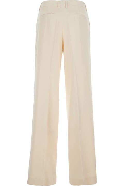 PT Torino for Men PT Torino 'francoise' Beige Pants With Belt Loops In Cotton Blend Woman