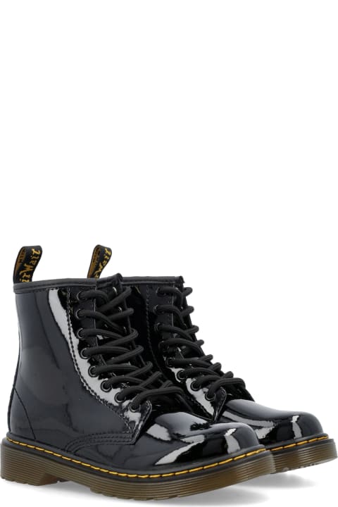 Patent Leather Lace-up Boots