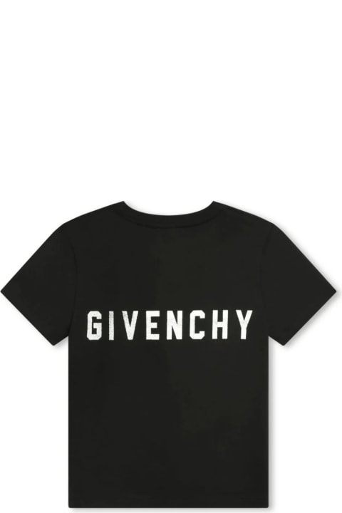 ボーイズ GivenchyのTシャツ＆ポロシャツ Givenchy Black T-shirt With Givenchy 4g Print