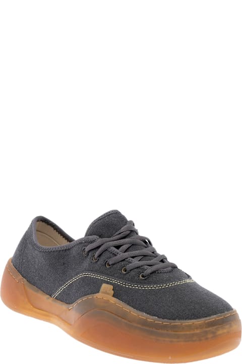 ERL for Kids ERL 'low Skate' Black Low Top Sneakers With Contrasting Sole In Cotton Man