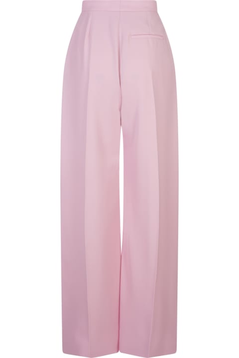 Pants & Shorts for Women Alexander McQueen Wide Leg Trousers With Double Pleat In Light Pink