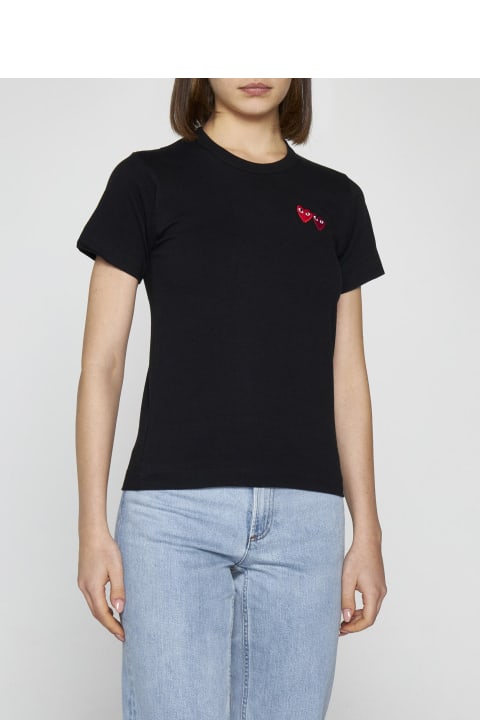Comme des Garçons Play for Women Comme des Garçons Play Double Logo-patch Cotton T-shirt