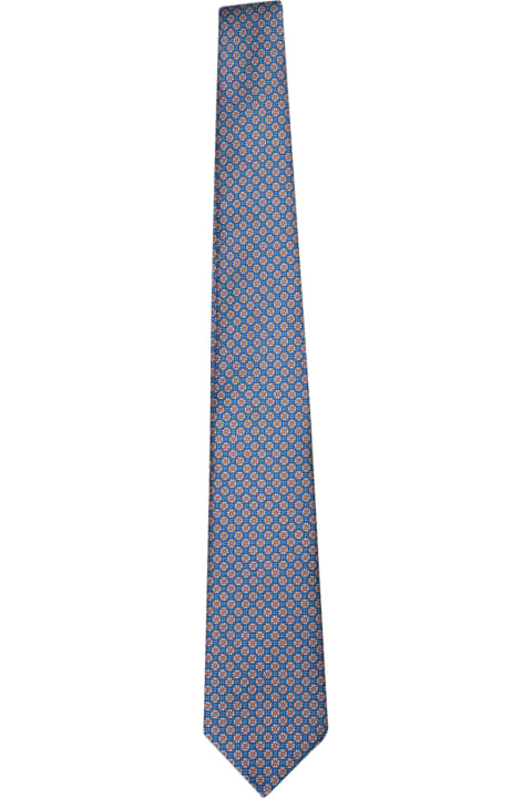 Kiton Ties for Men Kiton Kiton Patterned Tie Blue/green/orange