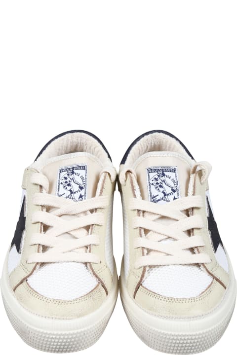 Ivory Sneakers For Kids With Logo